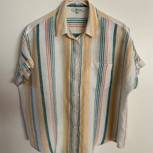 Madewell Linen Tie-Front Shirt - Size S